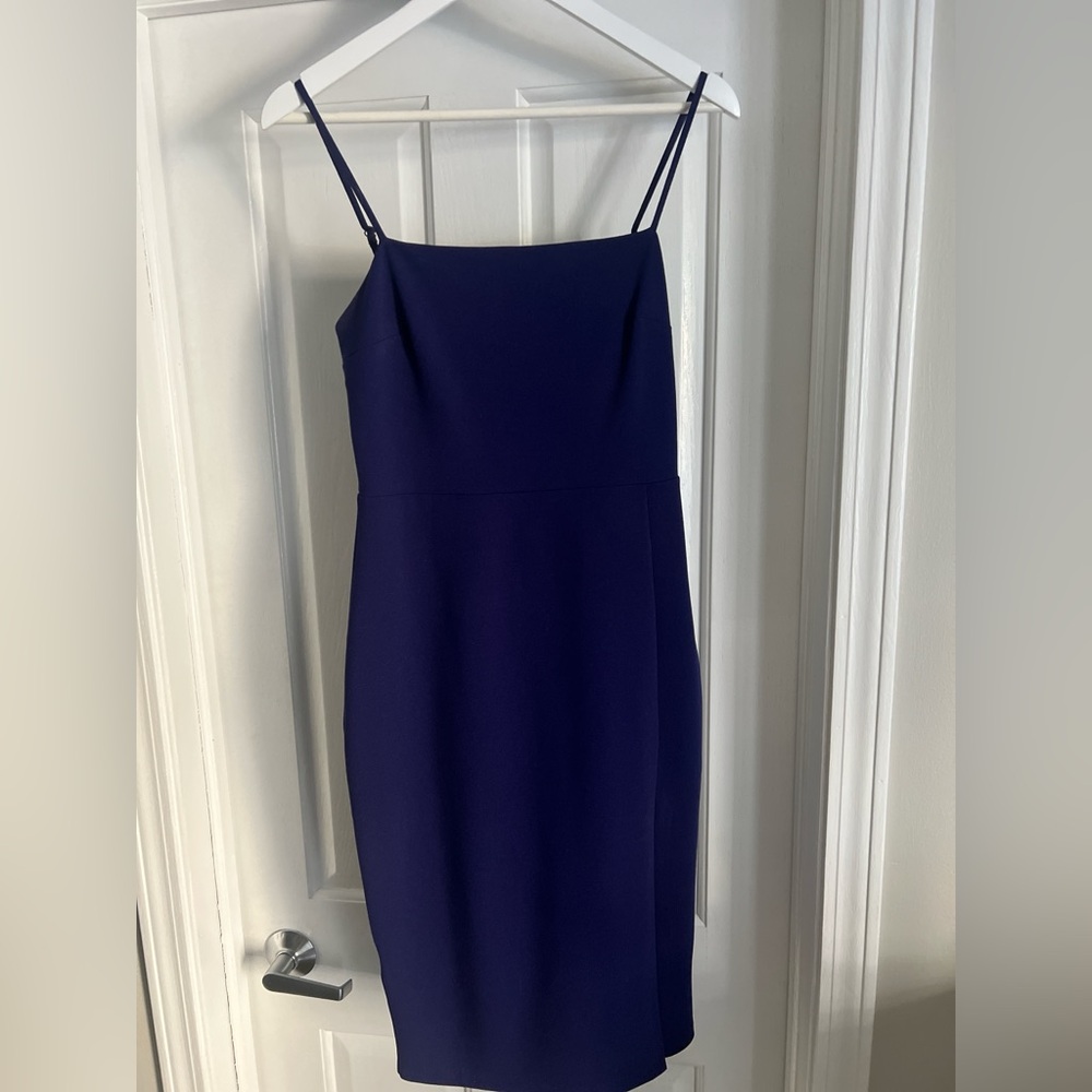 Express Deep Blue Midi Dress with Spaghetti Straps